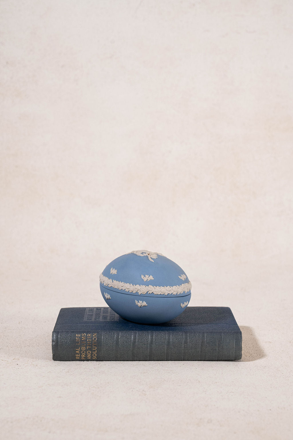 Wedgwood Blue Jasperware Cherub Egg Trinket Box