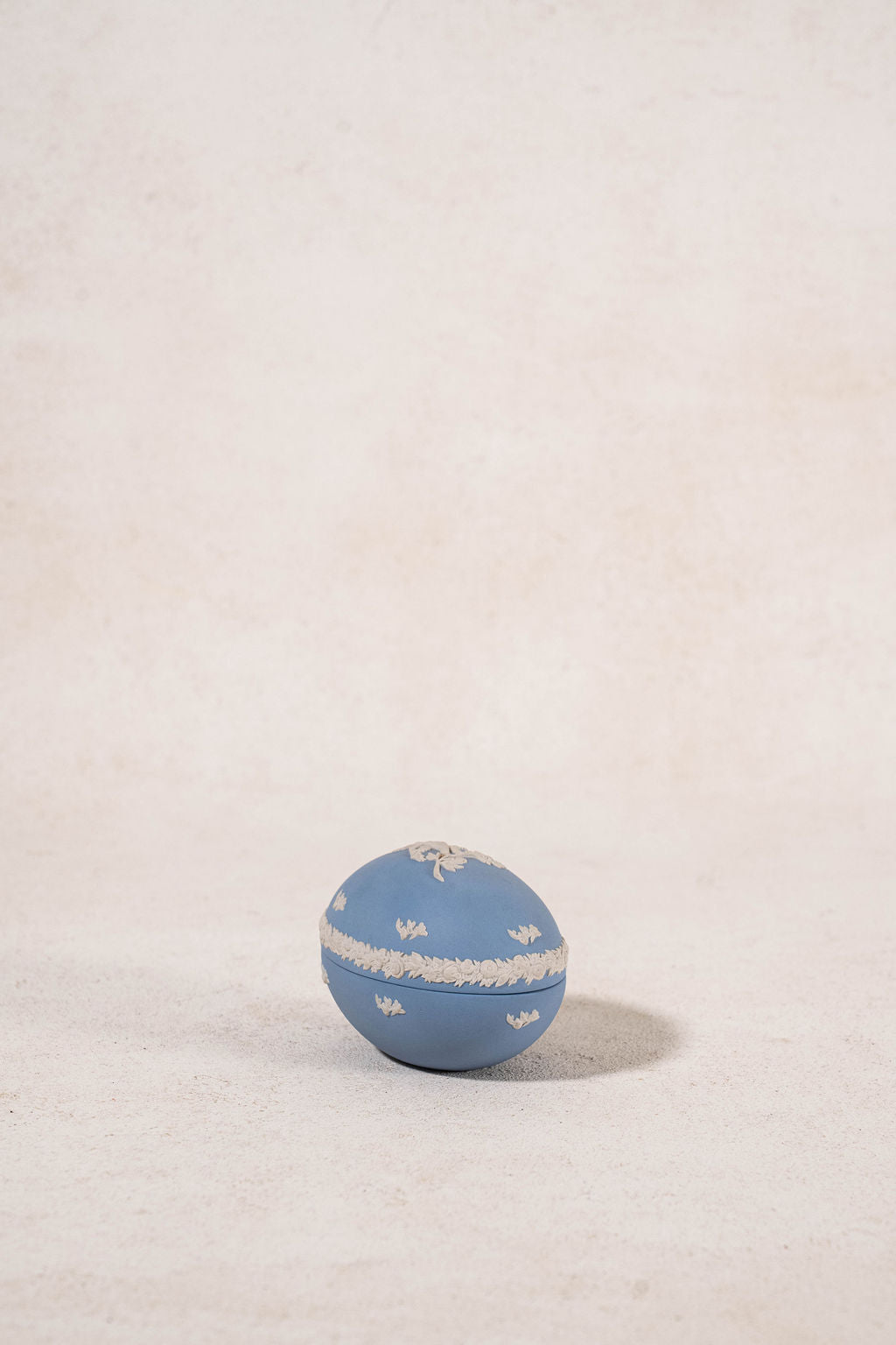 Wedgwood Blue Jasperware Cherub Egg Trinket Box