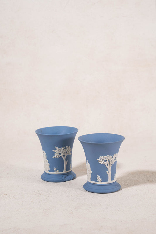 Wedgwood Blue Jasperware Fluted Vase