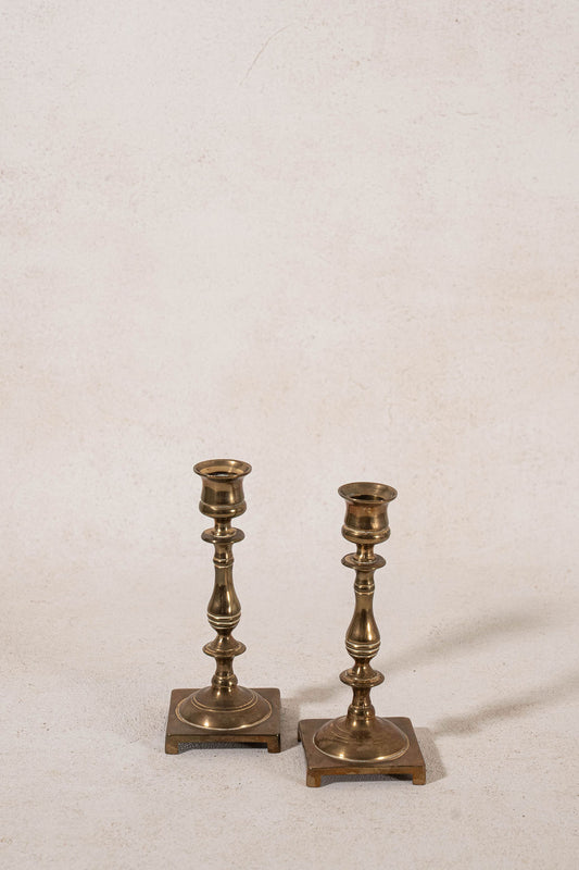 PAIR of Vintage English Brass 6.5"H Candlesticks