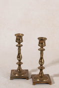 Load image into Gallery viewer, PAIR of Vintage English Brass 6.5"H Candlesticks
