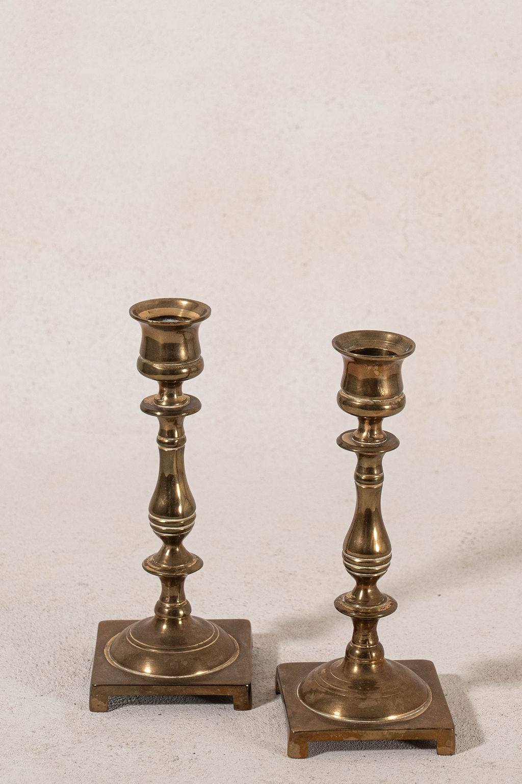 PAIR of Vintage English Brass 6.5"H Candlesticks