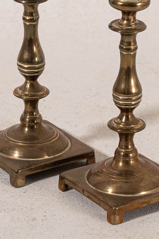 PAIR of Vintage English Brass 6.5"H Candlesticks