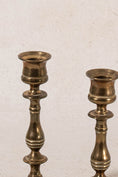 Load image into Gallery viewer, PAIR of Vintage English Brass 6.5"H Candlesticks
