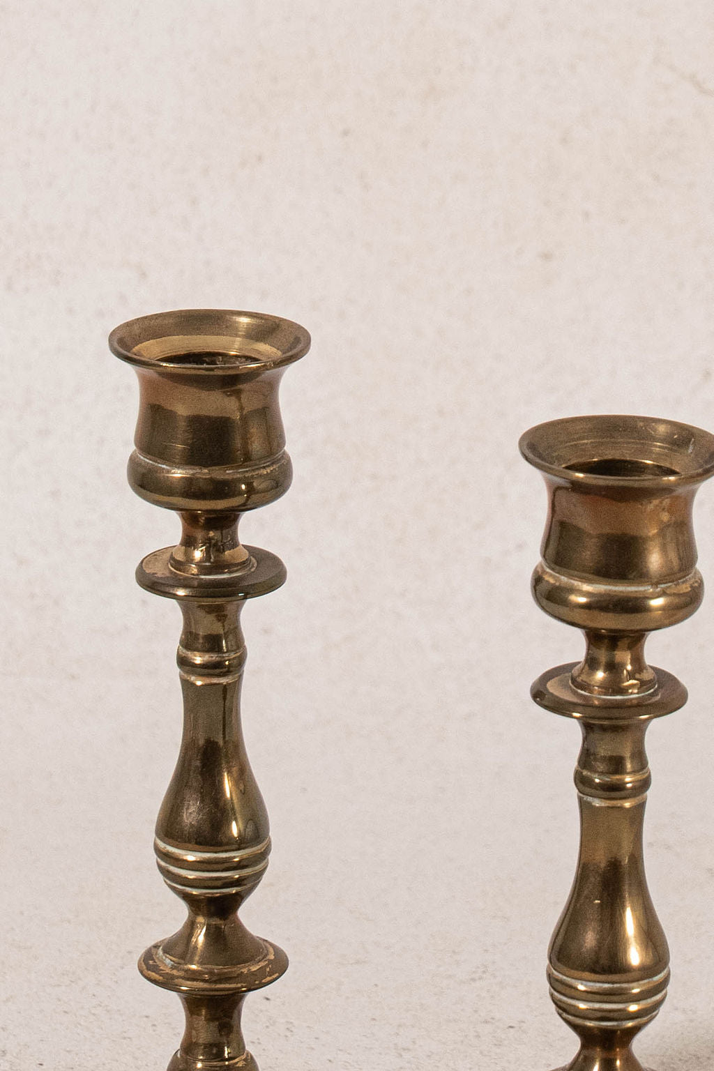 PAIR of Vintage English Brass 6.5"H Candlesticks