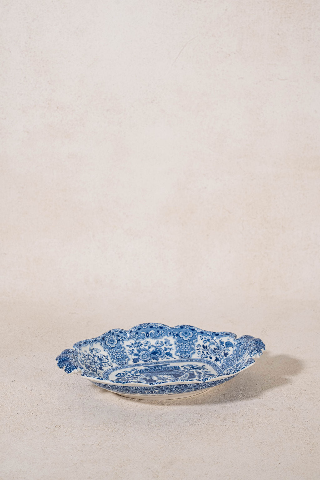 RARE Minton 'Filigree' Pattern Blue Floral Small Serving Bowl (c. 1830)