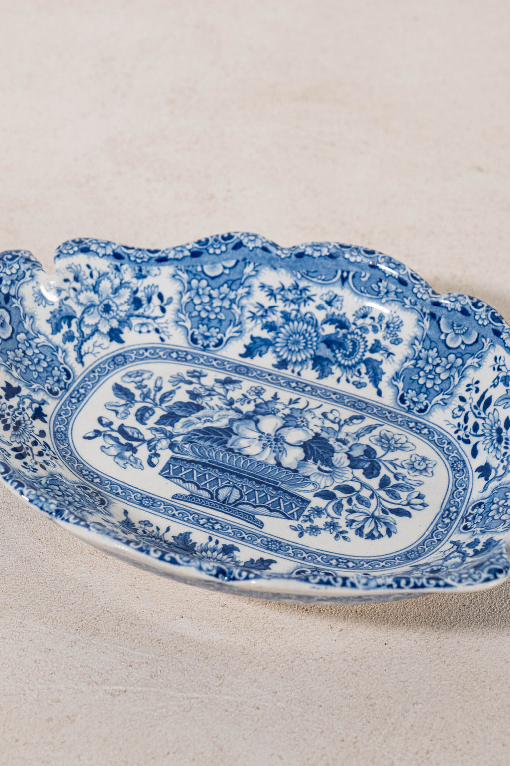RARE Minton 'Filigree' Pattern Blue Floral Small Serving Bowl (c. 1830)