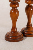 Load image into Gallery viewer, PAIR of 19th Century Satinwood 5.75"H Candlesticks
