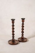 Load image into Gallery viewer, PAIR of Barley Twist 12"H Candlesticks (c. 1900)
