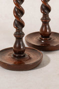 Load image into Gallery viewer, PAIR of Barley Twist 12"H Candlesticks (c. 1900)
