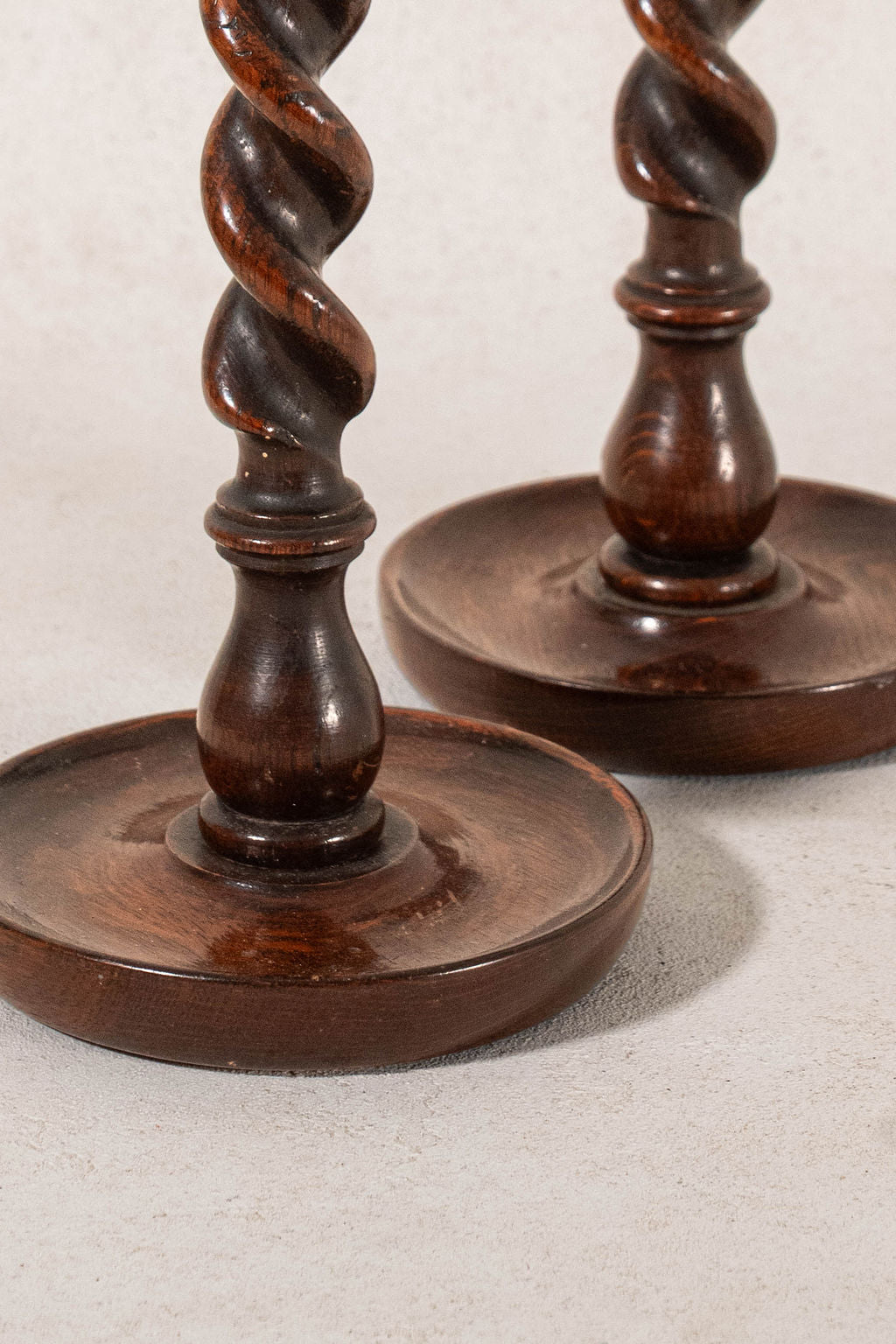 PAIR of Barley Twist 12"H Candlesticks (c. 1900)