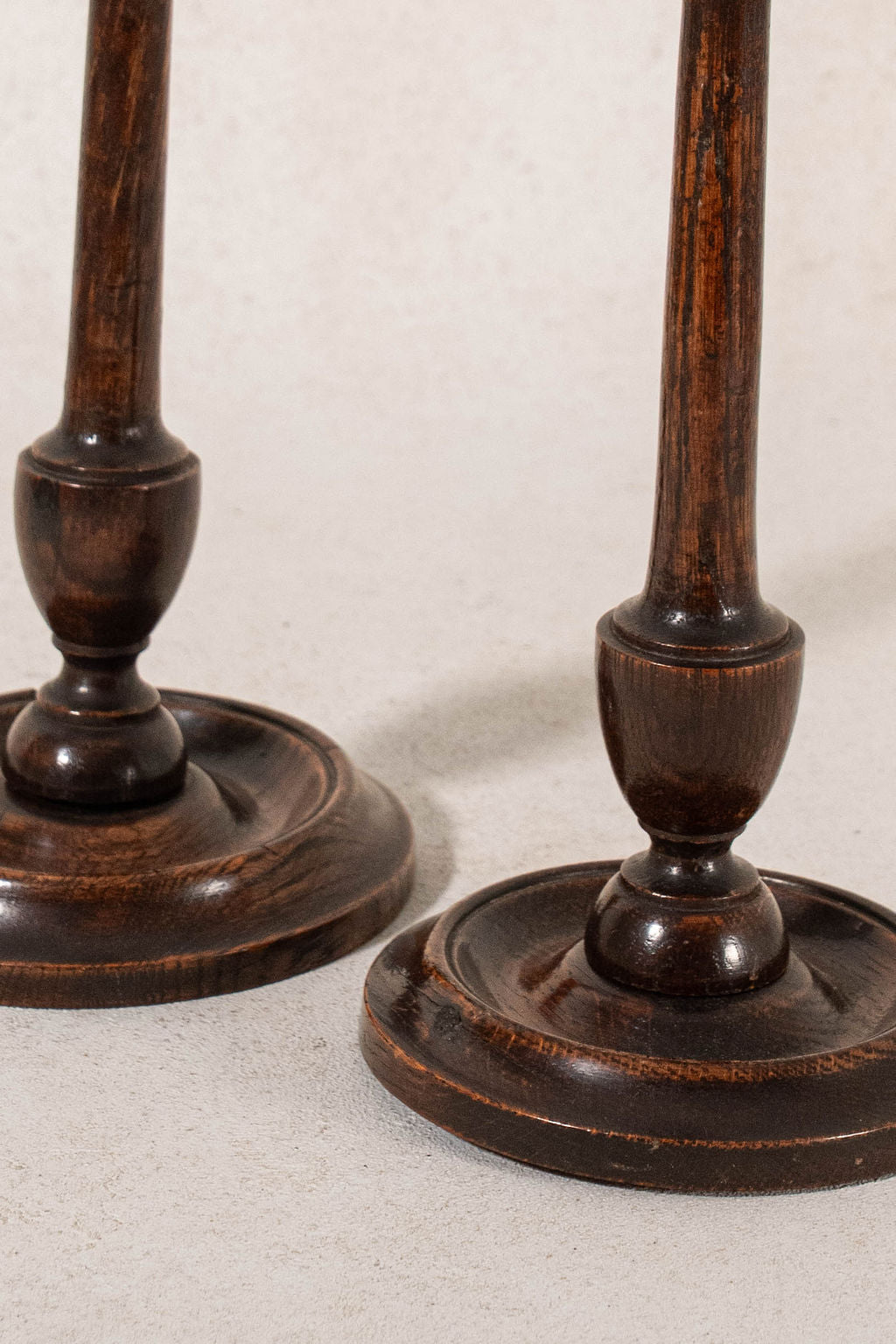 PAIR of 19th Century Turned Wood 10"H Candlesticks (c. 1880)