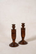 Load image into Gallery viewer, PAIR of Antique English Oak Turned 10.75"H Candlesticks
