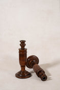 Load image into Gallery viewer, PAIR of Antique English Oak Turned 10.75"H Candlesticks
