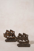 Load image into Gallery viewer, PAIR of Vintage Cast Iron Galleon Ship Bookends
