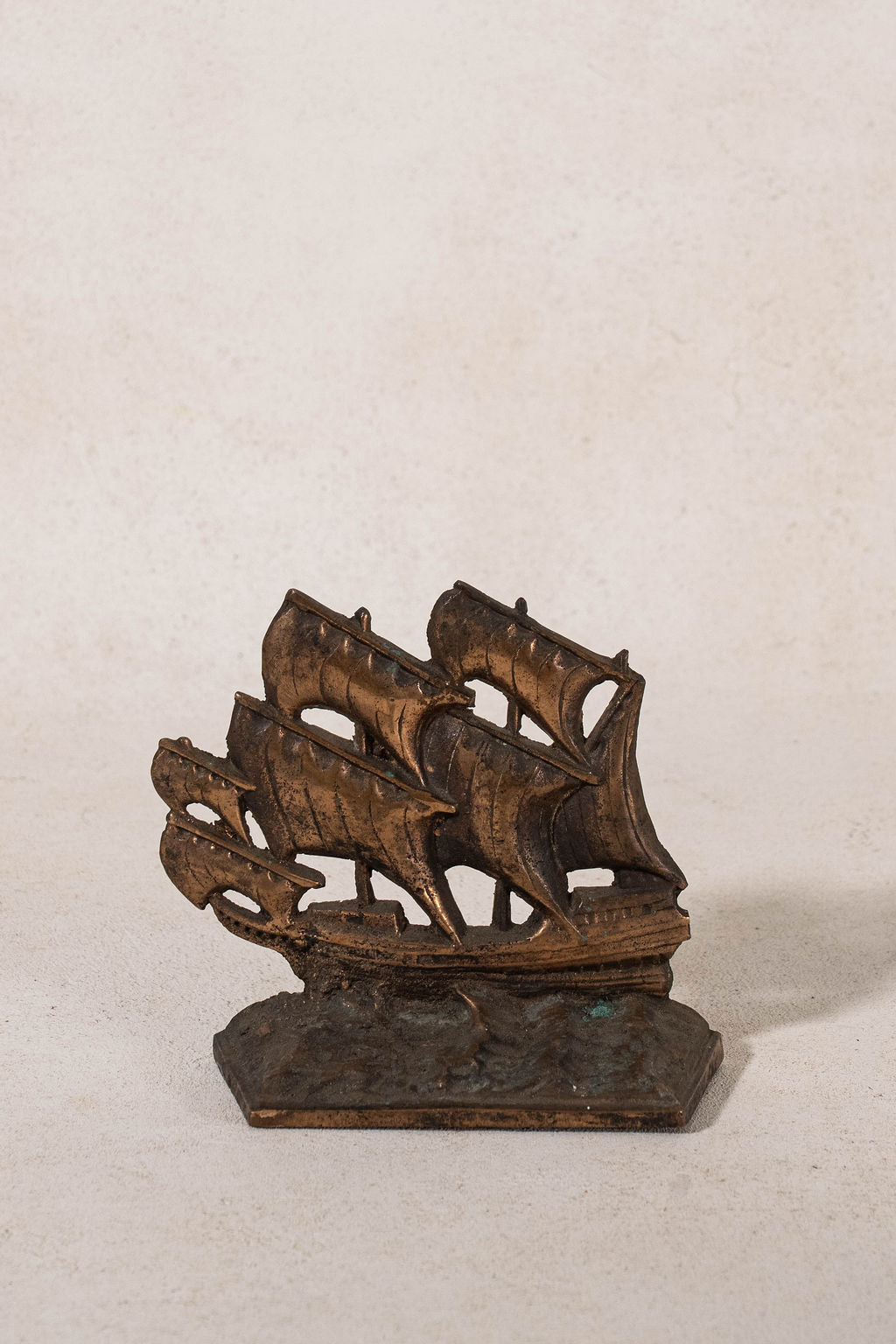 PAIR of Vintage Cast Iron Galleon Ship Bookends
