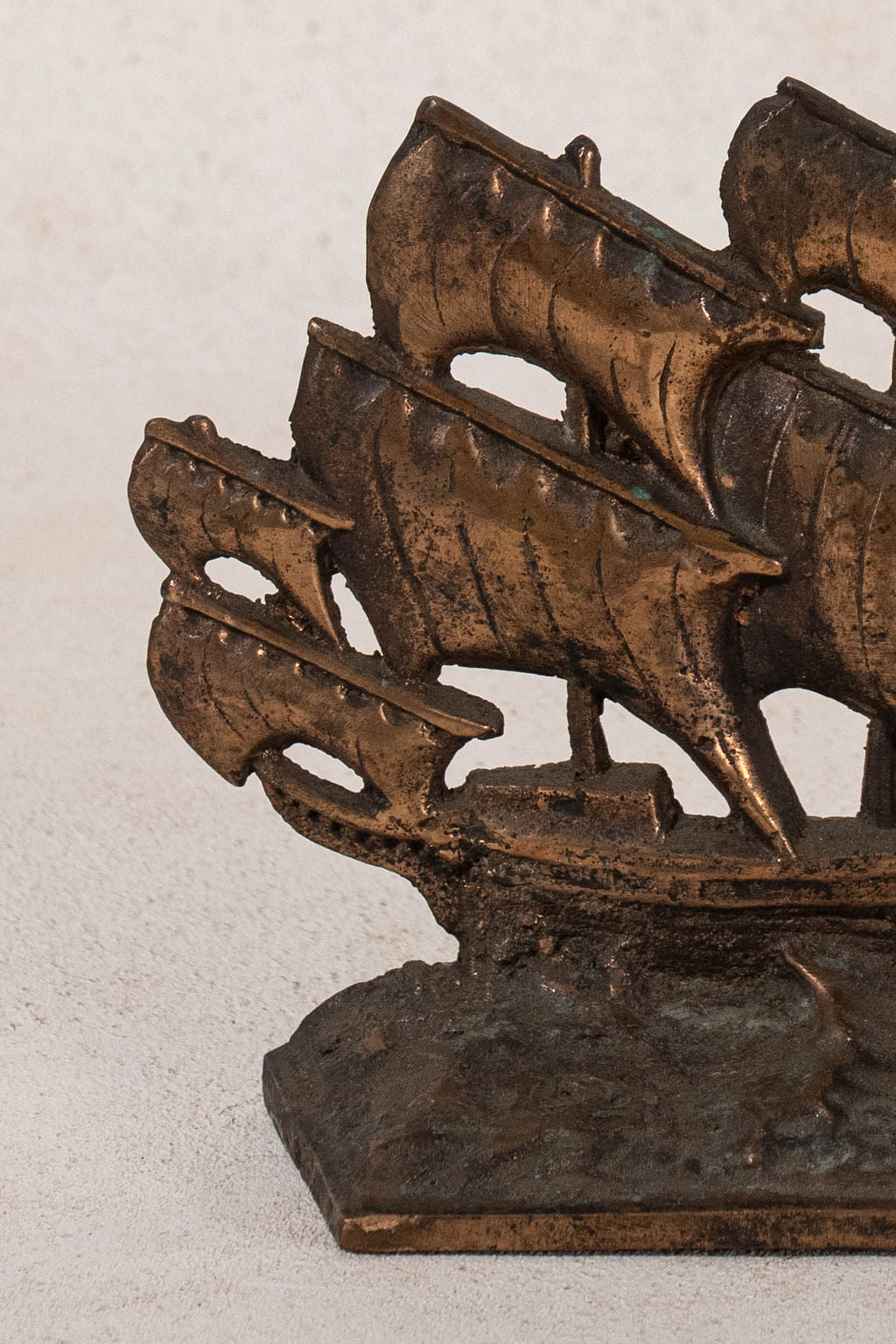 PAIR of Vintage Cast Iron Galleon Ship Bookends
