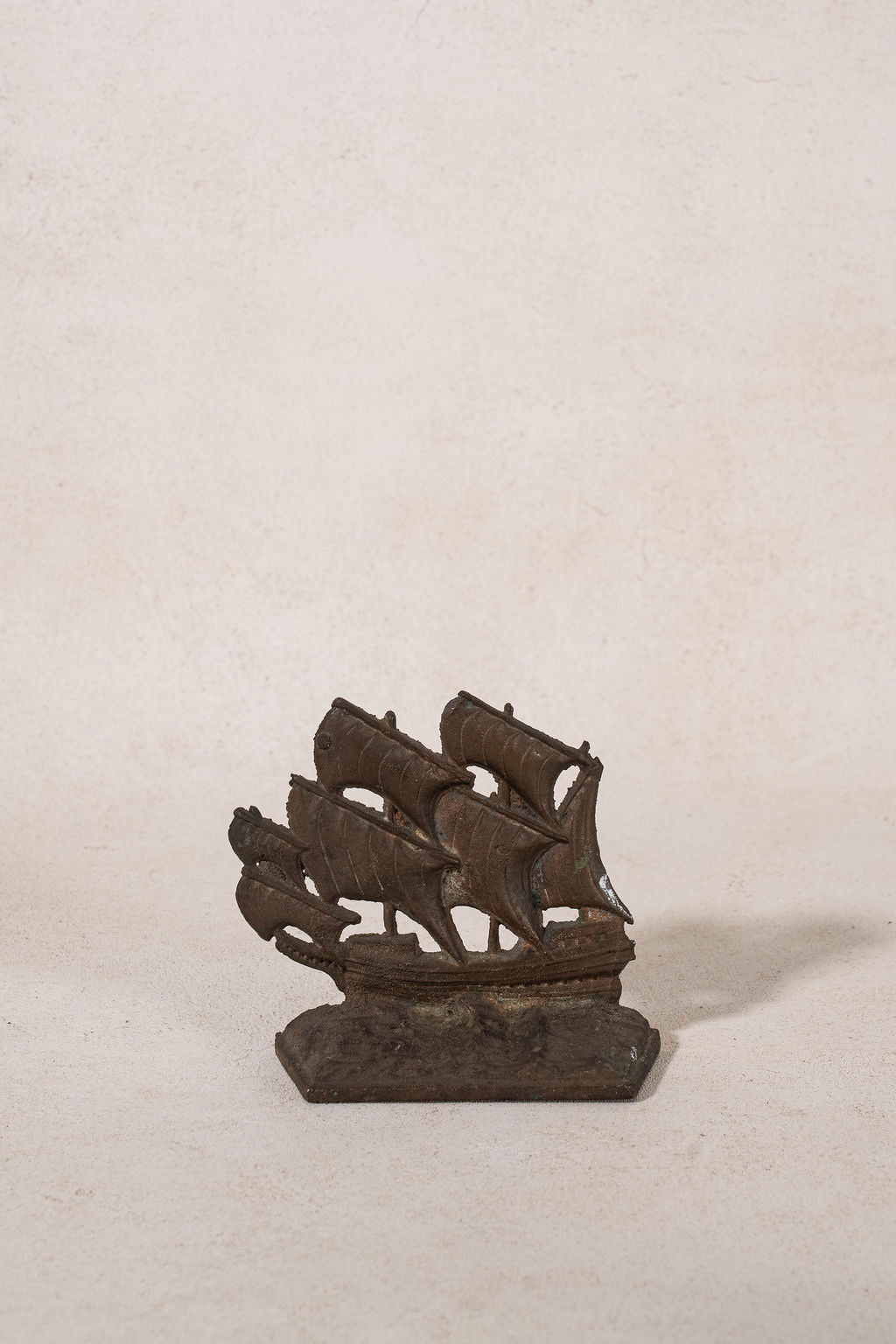 PAIR of Vintage Cast Iron Galleon Ship Bookends