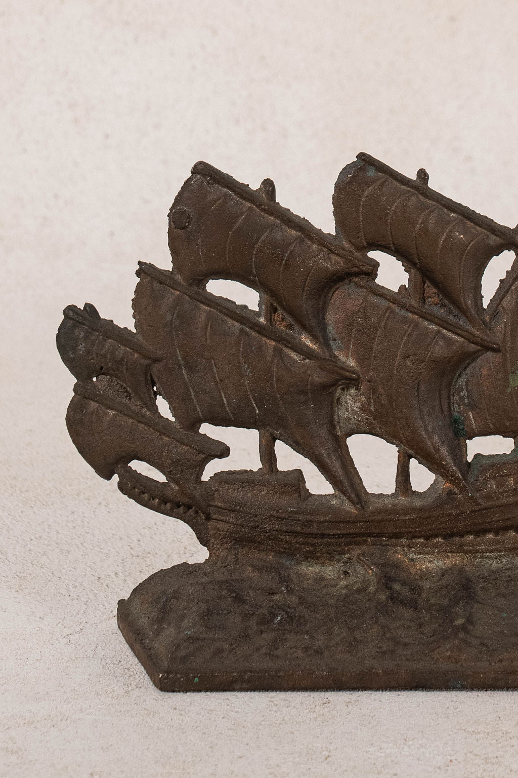 PAIR of Vintage Cast Iron Galleon Ship Bookends