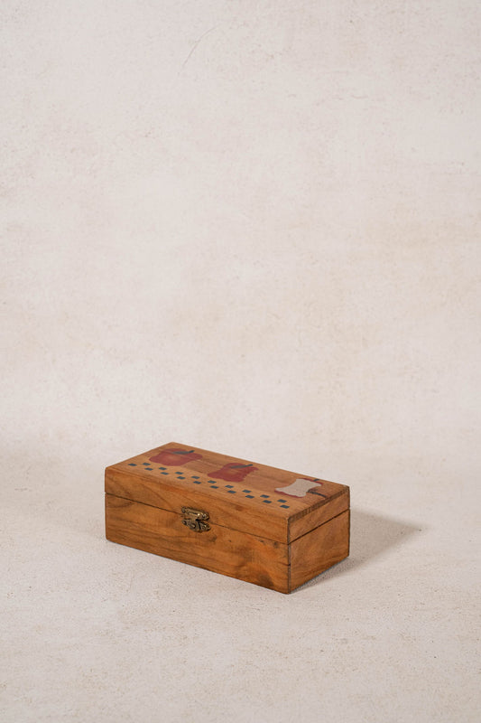 Folk Art Hand Painted Apple Box