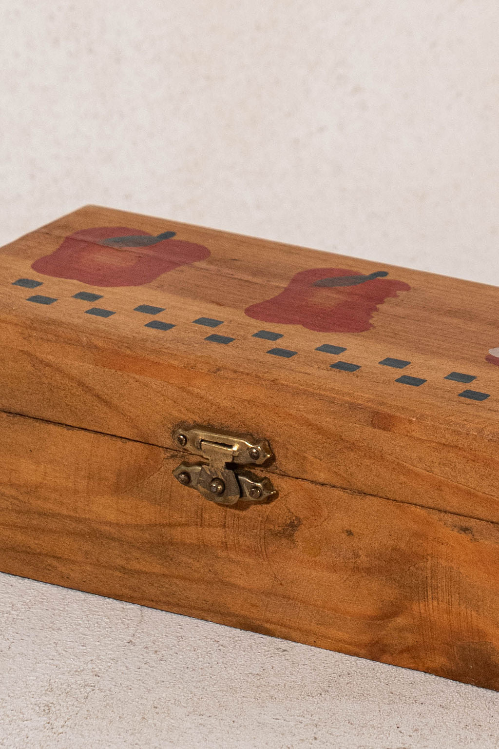 Folk Art Hand Painted Apple Box