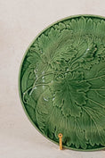 Load image into Gallery viewer, 19th Century Kelly Green Majolica Leaf Plate
