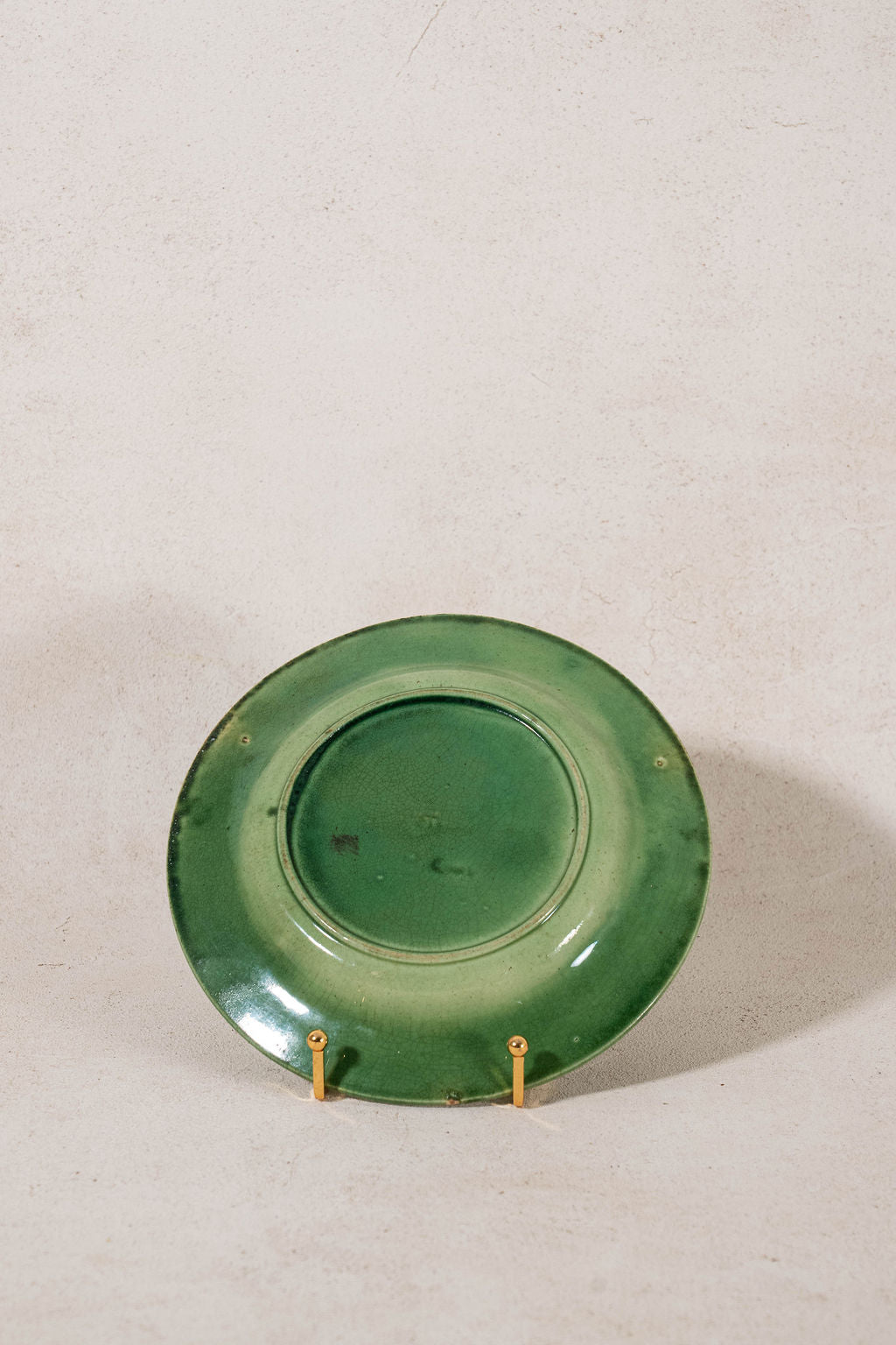19th Century Kelly Green Majolica Leaf Plate