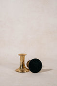 Load image into Gallery viewer, PAIR of Short English Brass Candlesticks with Round Base
