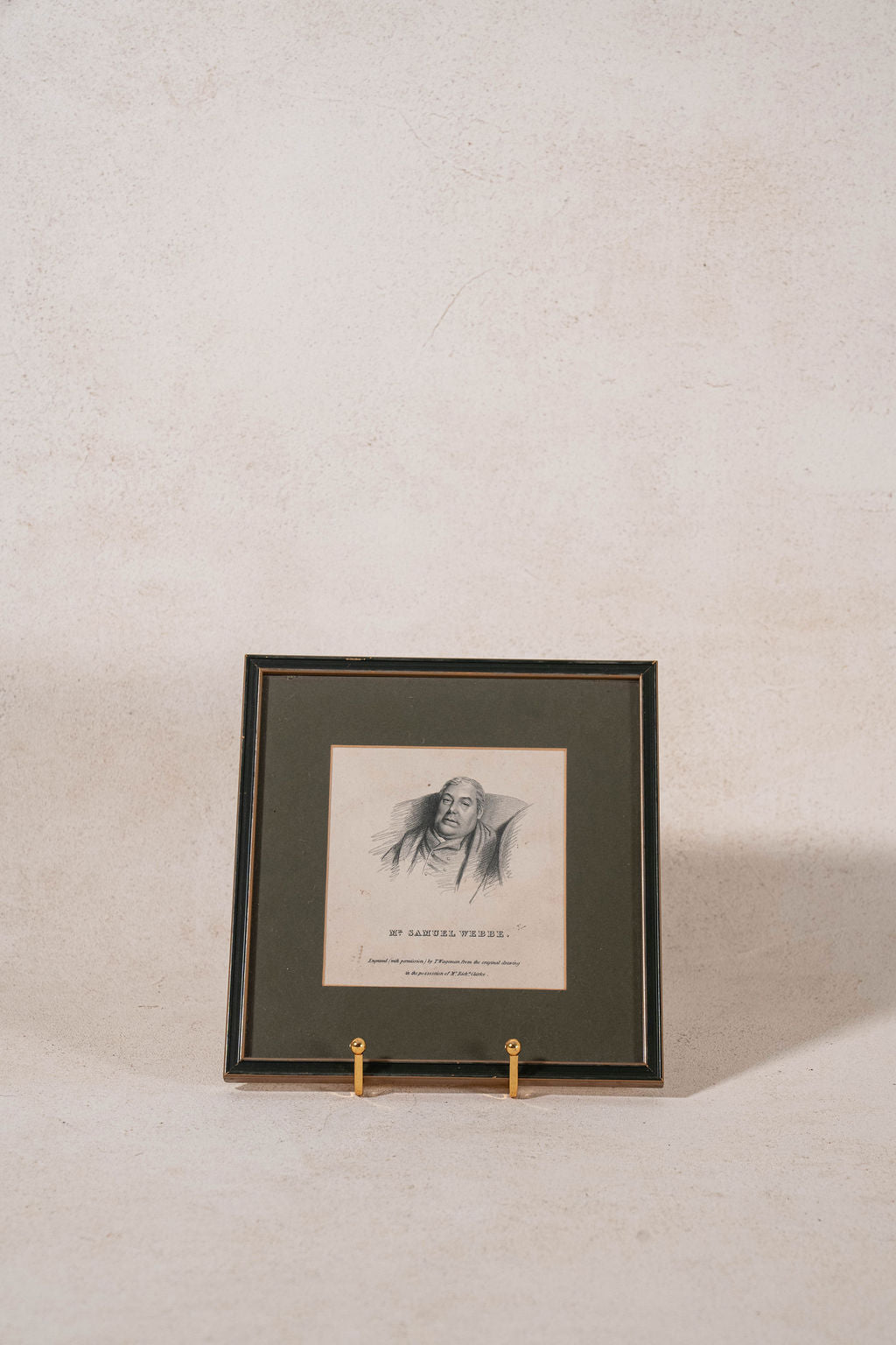 Vintage Framed Portrait of Englishman Mr. Samuel Webbe