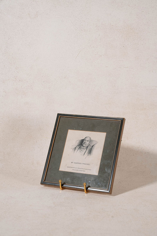 Vintage Framed Portrait of Englishman Mr. Samuel Webbe