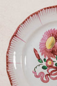 Load image into Gallery viewer, 19th Century French Handpainted Pink Floral Plate with Brushed Edges | SKU 426-440
