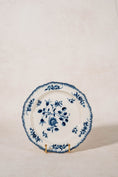 Load image into Gallery viewer, SET of 4 | RARE 18th Century Floral Delftware Plates with Feathered Edge (c. 1790)
