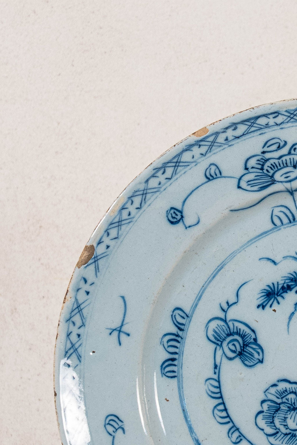 18th Century Blue + White Delft Plate