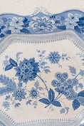 Load image into Gallery viewer, 18th Century English Transferware Blue + White Floral Platter with Unique Edge (c. 1780)

