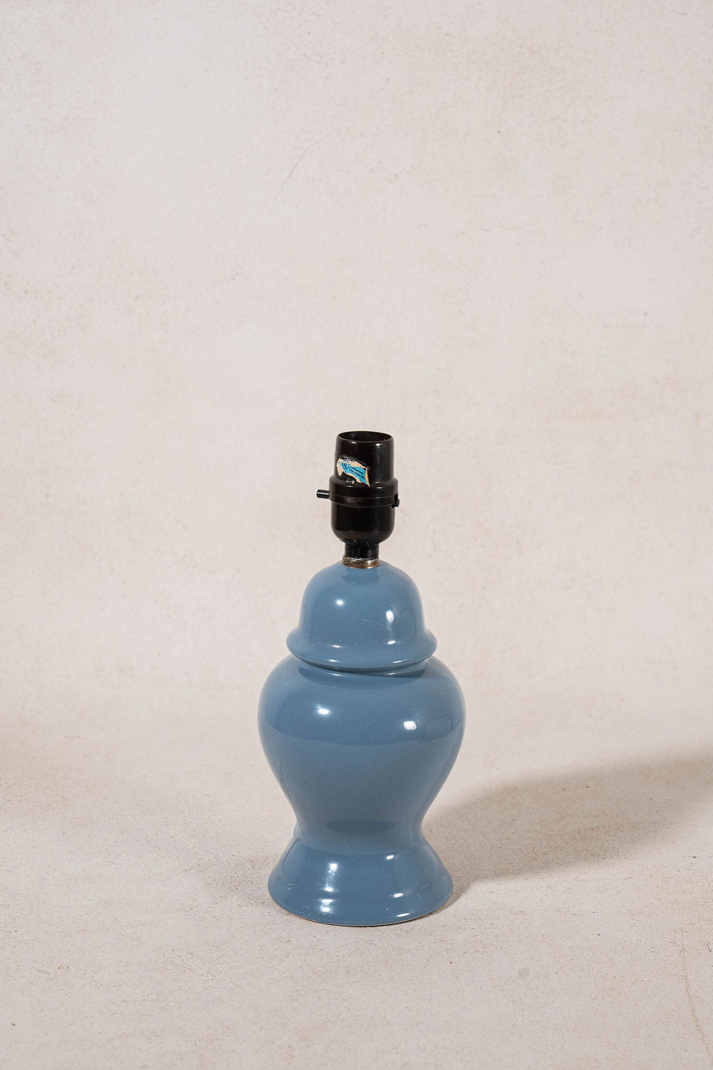 Vintage Cornflower Blue Ginger Jar Lamp