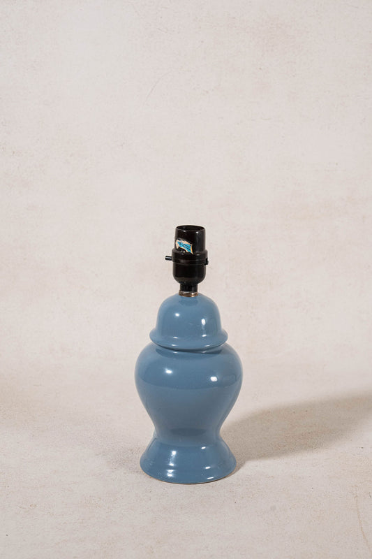 Vintage Cornflower Blue Ginger Jar Lamp