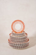 Load image into Gallery viewer, RARE | 44 Piece SET of Spode ‘Old Crow’ Orange/Coral Dishes (c. 1890)
