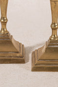 Load image into Gallery viewer, PAIR Antique English Brass Candlesticks 8"H
