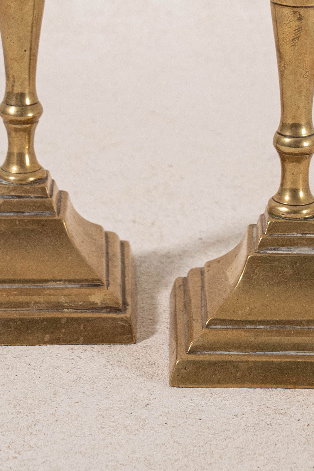 PAIR Antique English Brass Candlesticks 8"H