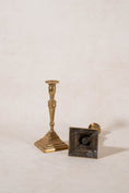 Load image into Gallery viewer, PAIR Antique English Brass Candlesticks 8"H
