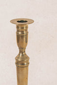 Load image into Gallery viewer, 18th Century Brass Seamed Petal Base 9.5"H Candlestick
