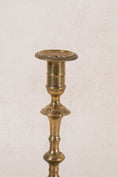 Load image into Gallery viewer, 18th Century English Brass Petal Base 9.25"H Candlestick
